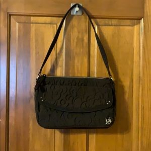 Vera Bradley black microfiber handbag EUC.